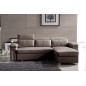 Canapé d'angle convertible cuir buffle italien 5 places, ALLURE, moka, angle droit Canapé d'angle convertible cuir buffle italien 5 places, ALLURE, moka, angle droit