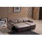 Canapé d'angle convertible cuir buffle italien 5 places, ALLURE, moka, angle droit Canapé d'angle convertible cuir buffle italien 5 places, ALLURE, moka, angle droit