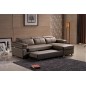 Canapé d'angle convertible cuir buffle italien 5 places, ALLURE, moka, angle droit Canapé d'angle convertible cuir buffle italien 5 places, ALLURE, moka, angle droit