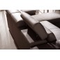 Canapé d'angle convertible cuir buffle italien 5 places, ALLURE, moka, angle droit Canapé d'angle convertible cuir buffle italien 5 places, ALLURE, moka, angle droit