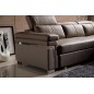 Canapé d'angle convertible cuir buffle italien 5 places, ALLURE, moka, angle droit Canapé d'angle convertible cuir buffle italien 5 places, ALLURE, moka, angle droit
