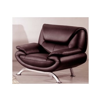 Fauteuil 1 place en cuir italien JONAH, chocolat