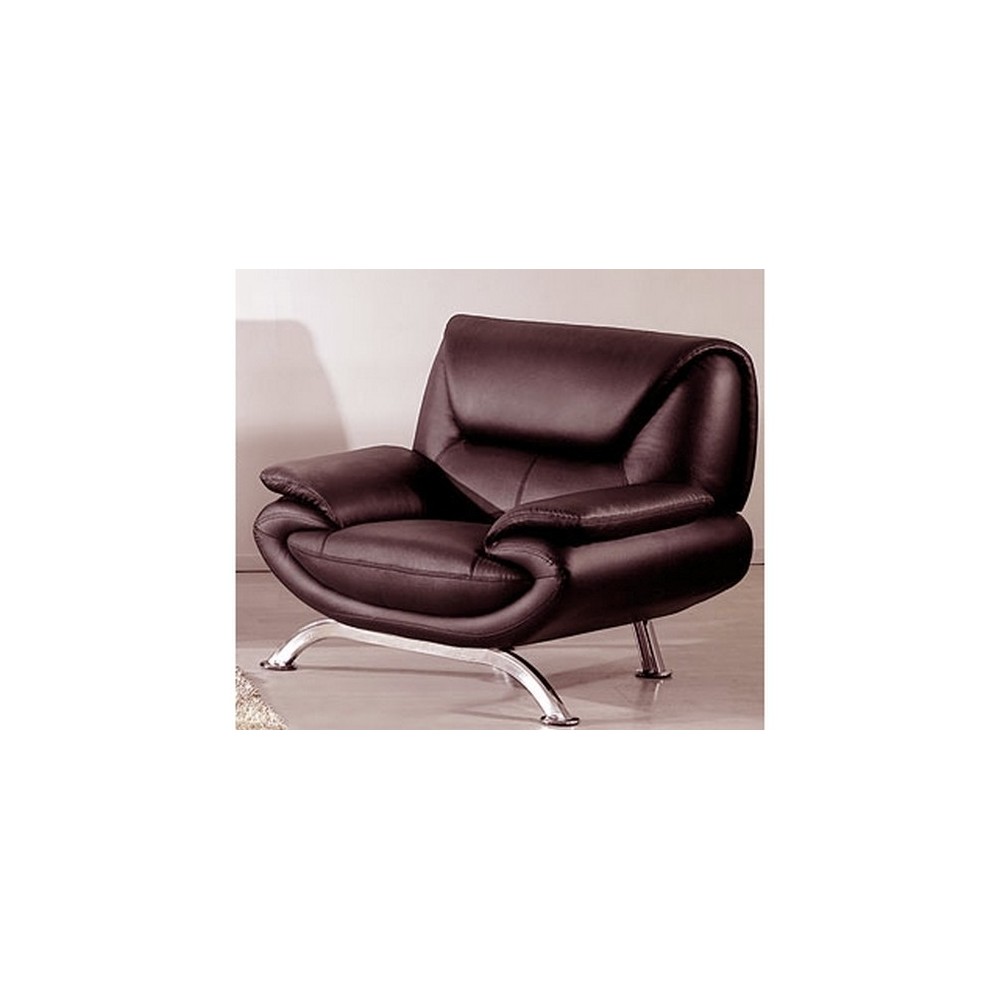 Fauteuil 1 place en cuir italien JONAH, chocolat Fauteuil 1 place en cuir italien JONAH, chocolat