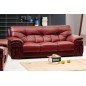 Ensemble OXFORD 3 pièces: composé d'un canapé 3 places + 2 places + fauteuil en cuir luxe italien vachette, bordeaux