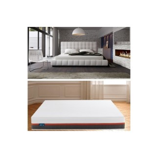 1er paiement de la commande: Lit design en cuir italien luxe silver, blanc 180x200. Exceptionnel matelas zéna 180x200 avec 4 cou