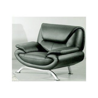 Fauteuil 1 place en cuir italien JONAH, gris foncé
