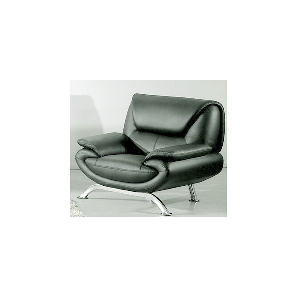 Fauteuil 1 place en cuir italien JONAH, gris foncé Fauteuil 1 place en cuir italien JONAH, gris foncé
