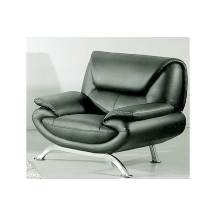 Fauteuil 1 place en cuir italien JONAH, gris foncé