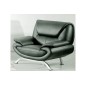 Fauteuil 1 place en cuir italien JONAH, gris foncé Fauteuil 1 place en cuir italien JONAH, gris foncé
