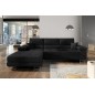 Canapé d'angle convertible ARMEL en tissu luxe 5 places, noir, avec coffre, angle gauche (vu de face) Canapé d'angle convertible ARMEL en tissu luxe 5 places, noir, avec coffre, angle gauche (vu de face)