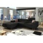 Canapé d'angle convertible ARMEL en tissu luxe 5 places, noir, avec coffre, angle gauche (vu de face) Canapé d'angle convertible ARMEL en tissu luxe 5 places, noir, avec coffre, angle gauche (vu de face)