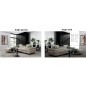 Canapé d'angle convertible ARMEL en tissu luxe 5 places, noir, avec coffre, angle droit (vu de face) Canapé d'angle convertible ARMEL en tissu luxe 5 places, noir, avec coffre, angle droit (vu de face)