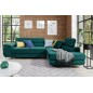 Canapé d'angle convertible en tissu luxe 5 places, avec coffre, vert, angle droit (vu de face), ANNECY KRONO Canapé d'angle convertible en tissu luxe 5 places, avec coffre, vert, angle droit (vu de face), ANNECY KRONO