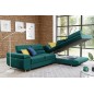 Canapé d'angle convertible en tissu luxe 5 places, avec coffre, vert, angle droit (vu de face), ANNECY KRONO Canapé d'angle convertible en tissu luxe 5 places, avec coffre, vert, angle droit (vu de face), ANNECY KRONO