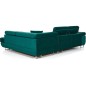 Canapé d'angle convertible en tissu luxe 5 places, avec coffre, vert, angle droit (vu de face), ANNECY KRONO Canapé d'angle convertible en tissu luxe 5 places, avec coffre, vert, angle droit (vu de face), ANNECY KRONO