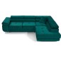 Canapé d'angle convertible en tissu luxe 5 places, avec coffre, vert, angle droit (vu de face), ANNECY KRONO Canapé d'angle convertible en tissu luxe 5 places, avec coffre, vert, angle droit (vu de face), ANNECY KRONO