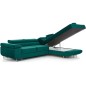Canapé d'angle convertible en tissu luxe 5 places, avec coffre, vert, angle droit (vu de face), ANNECY KRONO Canapé d'angle convertible en tissu luxe 5 places, avec coffre, vert, angle droit (vu de face), ANNECY KRONO