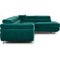 Canapé d'angle convertible en tissu luxe 5 places, avec coffre, vert, angle droit (vu de face), ANNECY KRONO Canapé d'angle convertible en tissu luxe 5 places, avec coffre, vert, angle droit (vu de face), ANNECY KRONO