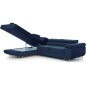 - Canapé d'angle convertible en tissu luxe 5 places, avec coffre, bleu foncé, angle gauche (vu de face), ANNECY KRONO - Canapé d'angle convertible en tissu luxe 5 places, avec coffre, bleu foncé, angle gauche (vu de face), ANNECY KRONO