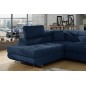 - Canapé d'angle convertible en tissu luxe 5 places, avec coffre, bleu foncé, angle gauche (vu de face), ANNECY KRONO - Canapé d'angle convertible en tissu luxe 5 places, avec coffre, bleu foncé, angle gauche (vu de face), ANNECY KRONO