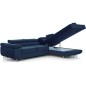 Canapé d'angle convertible en tissu luxe 5 places, avec coffre, bleu foncé, angle droit (vu de face), ANNECY KRONO Canapé d'angle convertible en tissu luxe 5 places, avec coffre, bleu foncé, angle droit (vu de face), ANNECY KRONO