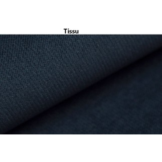 Canapé d'angle convertible en tissu luxe 5 places, avec coffre, bleu foncé, angle droit (vu de face), ANNECY KRONO