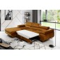 - Canapé d'angle convertible ARMEL en tissu velours luxe 5 places, couleur cuivre, avec coffre, angle gauche (vu de face) - Canapé d'angle convertible ARMEL en tissu velours luxe 5 places, couleur cuivre, avec coffre, angle gauche (vu de face)