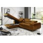 - Canapé d'angle convertible ARMEL en tissu velours luxe 5 places, couleur cuivre, avec coffre, angle gauche (vu de face) - Canapé d'angle convertible ARMEL en tissu velours luxe 5 places, couleur cuivre, avec coffre, angle gauche (vu de face)