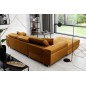 - Canapé d'angle convertible ARMEL en tissu velours luxe 5 places, couleur cuivre, avec coffre, angle gauche (vu de face) - Canapé d'angle convertible ARMEL en tissu velours luxe 5 places, couleur cuivre, avec coffre, angle gauche (vu de face)