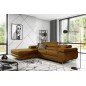 - Canapé d'angle convertible ARMEL en tissu velours luxe 5 places, couleur cuivre, avec coffre, angle gauche (vu de face) - Canapé d'angle convertible ARMEL en tissu velours luxe 5 places, couleur cuivre, avec coffre, angle gauche (vu de face)