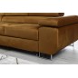 - Canapé d'angle convertible ARMEL en tissu velours luxe 5 places, couleur cuivre, avec coffre, angle gauche (vu de face) - Canapé d'angle convertible ARMEL en tissu velours luxe 5 places, couleur cuivre, avec coffre, angle gauche (vu de face)