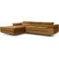 - Canapé d'angle convertible ARMEL en tissu velours luxe 5 places, couleur cuivre, avec coffre, angle gauche (vu de face) - Canapé d'angle convertible ARMEL en tissu velours luxe 5 places, couleur cuivre, avec coffre, angle gauche (vu de face)