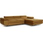 Canapé d'angle convertible ARMEL en tissu velours luxe 5 places, couleur cuivre, avec coffre, angle droit (vu de face) Canapé d'angle convertible ARMEL en tissu velours luxe 5 places, couleur cuivre, avec coffre, angle droit (vu de face)