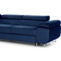 Canapé d'angle convertible ARMEL en tissu velours luxe 5 places, couleur bleu foncé, avec coffre, angle gauche (vu de face) Canapé d'angle convertible ARMEL en tissu velours luxe 5 places, couleur bleu foncé, avec coffre, angle gauche (vu de face)