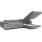 Canapé d'angle convertible ARMEL en tissu velours luxe 5 places, couleur gris, avec coffre, angle droit (vu de face) Canapé d'angle convertible ARMEL en tissu velours luxe 5 places, couleur gris, avec coffre, angle droit (vu de face)