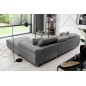 Canapé d'angle convertible ARMEL en tissu velours luxe 5 places, couleur gris, avec coffre, angle droit (vu de face) Canapé d'angle convertible ARMEL en tissu velours luxe 5 places, couleur gris, avec coffre, angle droit (vu de face)