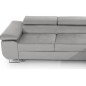 Canapé d'angle convertible ARMEL en tissu velours luxe 5 places, couleur gris, avec coffre, angle droit (vu de face) Canapé d'angle convertible ARMEL en tissu velours luxe 5 places, couleur gris, avec coffre, angle droit (vu de face)