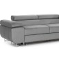 Canapé d'angle convertible ARMEL en tissu velours luxe 5 places, couleur gris, avec coffre, angle droit (vu de face) Canapé d'angle convertible ARMEL en tissu velours luxe 5 places, couleur gris, avec coffre, angle droit (vu de face)