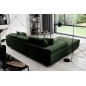 Canapé d'angle convertible ARMEL en tissu velours luxe 5 places, couleur vert foncé, avec coffre, angle gauche (vu de face) Canapé d'angle convertible ARMEL en tissu velours luxe 5 places, couleur vert foncé, avec coffre, angle gauche (vu de face)