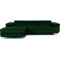 Canapé d'angle convertible ARMEL en tissu velours luxe 5 places, couleur vert foncé, avec coffre, angle gauche (vu de face) Canapé d'angle convertible ARMEL en tissu velours luxe 5 places, couleur vert foncé, avec coffre, angle gauche (vu de face)