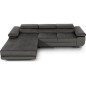 Canapé d'angle convertible ARMEL en tissu velours luxe 5 places, couleur gris anthracite, avec coffre, angle gauche (vu de face) Canapé d'angle convertible ARMEL en tissu velours luxe 5 places, couleur gris anthracite, avec coffre, angle gauche (vu de face)