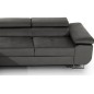 Canapé d'angle convertible ARMEL en tissu velours luxe 5 places, couleur gris anthracite, avec coffre, angle gauche (vu de face) Canapé d'angle convertible ARMEL en tissu velours luxe 5 places, couleur gris anthracite, avec coffre, angle gauche (vu de face)