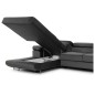 Canapé d'angle convertible ARMEL en tissu velours luxe 5 places, couleur gris anthracite, avec coffre, angle gauche (vu de face) Canapé d'angle convertible ARMEL en tissu velours luxe 5 places, couleur gris anthracite, avec coffre, angle gauche (vu de face)