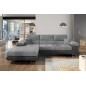 - Canapé d'angle convertible ARMEL en tissu velours luxe 5 places, gris clair / gris foncé, bicolore, avec coffre, angle gauche - Canapé d'angle convertible ARMEL en tissu velours luxe 5 places, gris clair / gris foncé, bicolore, avec coffre, angle gauche