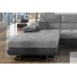 - Canapé d'angle convertible ARMEL en tissu velours luxe 5 places, gris clair / gris foncé, bicolore, avec coffre, angle gauche - Canapé d'angle convertible ARMEL en tissu velours luxe 5 places, gris clair / gris foncé, bicolore, avec coffre, angle gauche