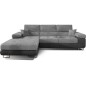 - Canapé d'angle convertible ARMEL en tissu velours luxe 5 places, gris clair / gris foncé, bicolore, avec coffre, angle gauche - Canapé d'angle convertible ARMEL en tissu velours luxe 5 places, gris clair / gris foncé, bicolore, avec coffre, angle gauche