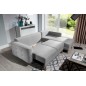 Canapé d'angle convertible ASSIA en tissu de qualité 5 places, gris, angle droit (vu de face) Canapé d'angle convertible ASSIA en tissu de qualité 5 places, gris, angle droit (vu de face)
