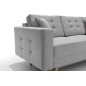 Canapé d'angle convertible ASSIA en tissu de qualité 5 places, gris, angle droit (vu de face) Canapé d'angle convertible ASSIA en tissu de qualité 5 places, gris, angle droit (vu de face)