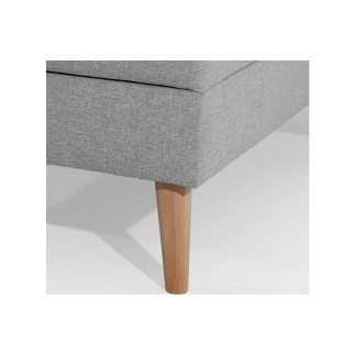 Canapé d'angle convertible ASSIA en tissu de qualité 5 places, gris, angle droit (vu de face)