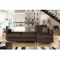 Canapé d'angle convertible ASSIA en tissu de qualité 5 places, marron foncé, angle droit (vu de face) Canapé d'angle convertible ASSIA en tissu de qualité 5 places, marron foncé, angle droit (vu de face)